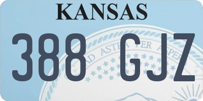 KS license plate 388GJZ