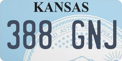 KS license plate 388GNJ
