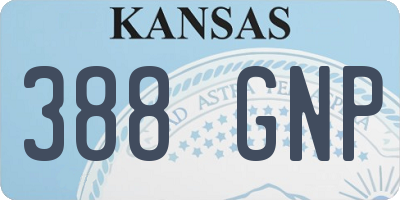 KS license plate 388GNP