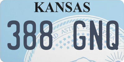 KS license plate 388GNQ