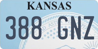 KS license plate 388GNZ