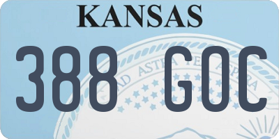 KS license plate 388GOC