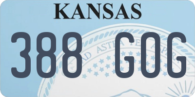KS license plate 388GOG