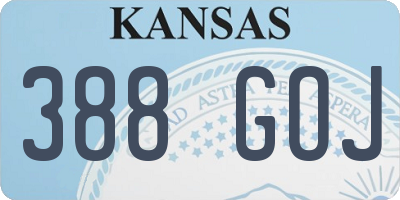 KS license plate 388GOJ