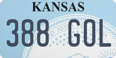 KS license plate 388GOL