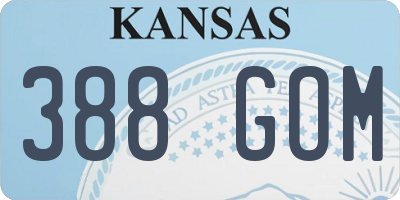 KS license plate 388GOM