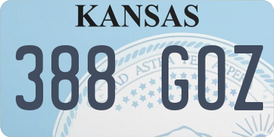 KS license plate 388GOZ