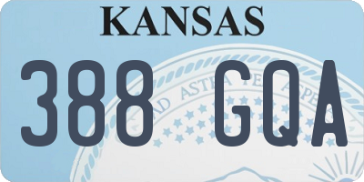 KS license plate 388GQA