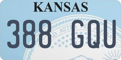 KS license plate 388GQU
