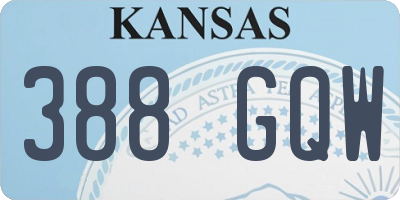 KS license plate 388GQW
