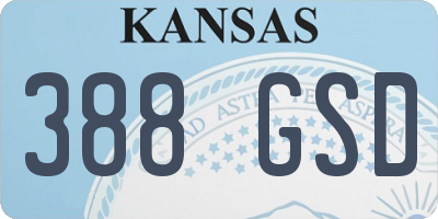 KS license plate 388GSD