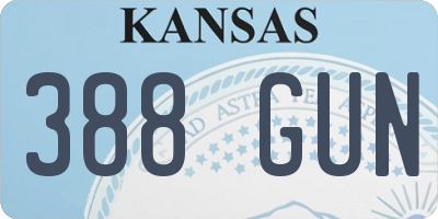 KS license plate 388GUN