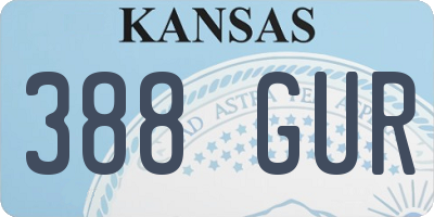 KS license plate 388GUR