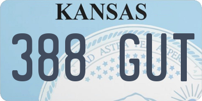 KS license plate 388GUT