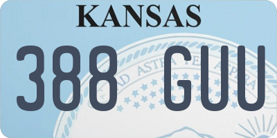 KS license plate 388GUU