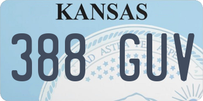 KS license plate 388GUV