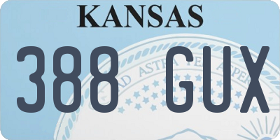 KS license plate 388GUX