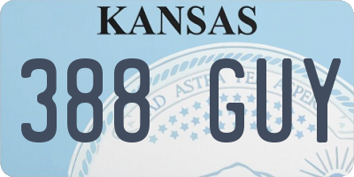 KS license plate 388GUY