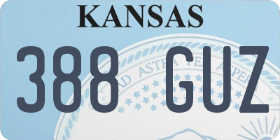 KS license plate 388GUZ