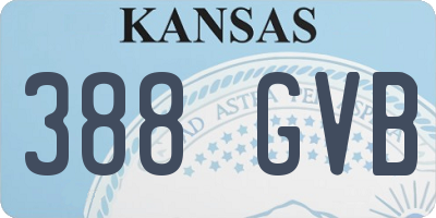 KS license plate 388GVB