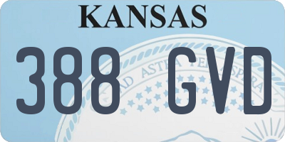 KS license plate 388GVD