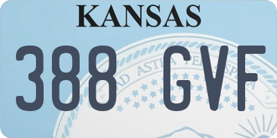 KS license plate 388GVF