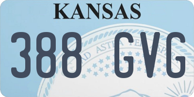 KS license plate 388GVG