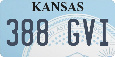 KS license plate 388GVI