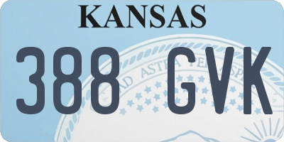 KS license plate 388GVK