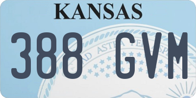 KS license plate 388GVM