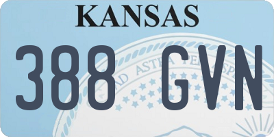 KS license plate 388GVN