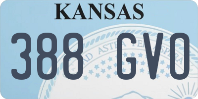 KS license plate 388GVO