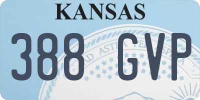 KS license plate 388GVP
