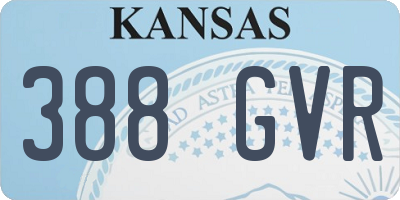 KS license plate 388GVR