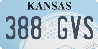 KS license plate 388GVS