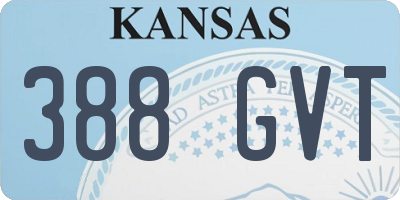 KS license plate 388GVT