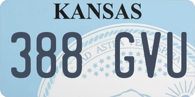 KS license plate 388GVU