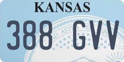 KS license plate 388GVV