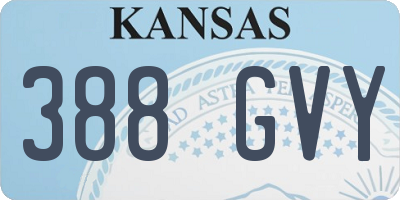 KS license plate 388GVY