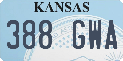 KS license plate 388GWA