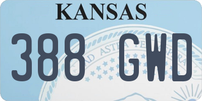 KS license plate 388GWD