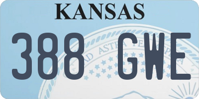 KS license plate 388GWE