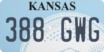 KS license plate 388GWG
