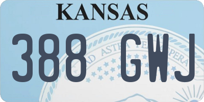 KS license plate 388GWJ