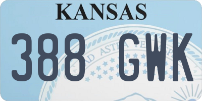 KS license plate 388GWK
