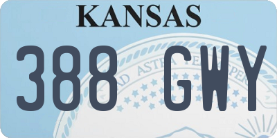 KS license plate 388GWY