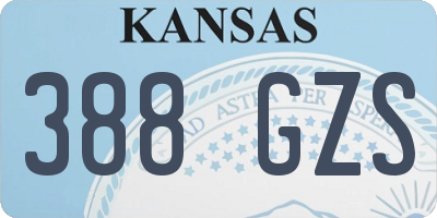 KS license plate 388GZS
