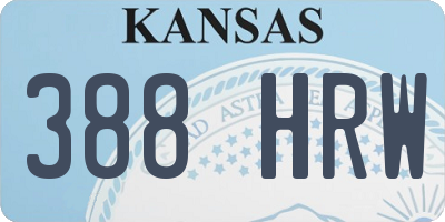 KS license plate 388HRW