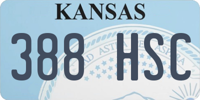 KS license plate 388HSC
