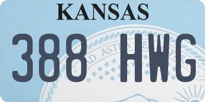KS license plate 388HWG